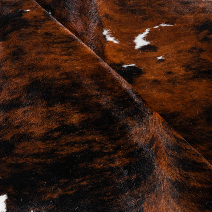 Tricolor Brindle Mix Cowhide Rug Size 7'2" L x 6'11" W 4127