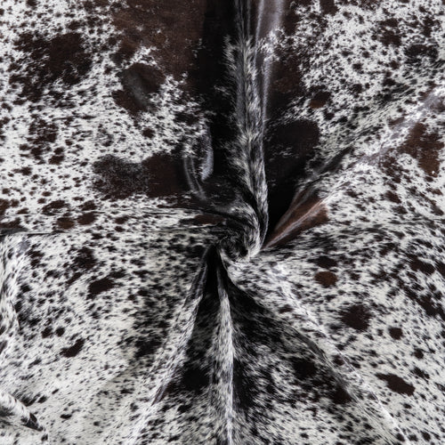 Brazilian Black Salt and Pepper Cowhide Rug Size 7'7" L x 6'7" W 5269