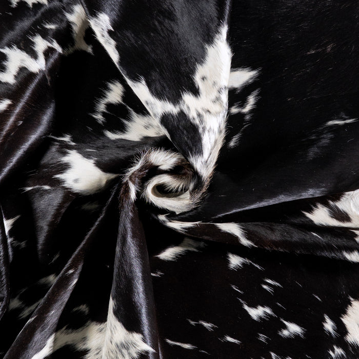 Brazilian Black Salt and Pepper Cowhide Rug Size 7'5" L x 6'4" W 5970