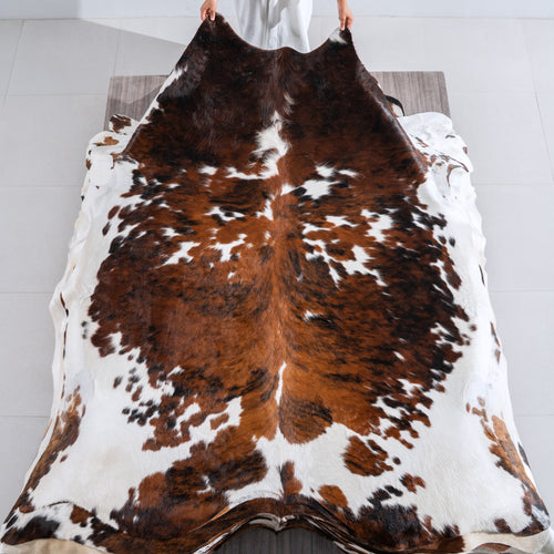 Tricolor Cowhide Rug Size 7'6" L x 6'1" W 4068