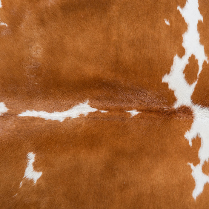 Brown and White Cowhide Rug Size 7'8" L x 7'6" W 3968