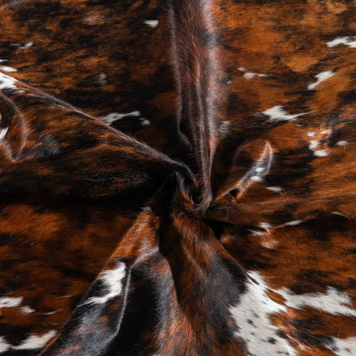 Tricolor Cowhide Rug Size 7'3" L x 7'1" W 4131