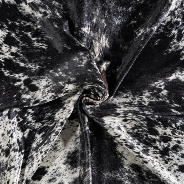 Brazilian Black Salt and Pepper Cowhide Rug Size 7'8" L x 6'3" W 5275