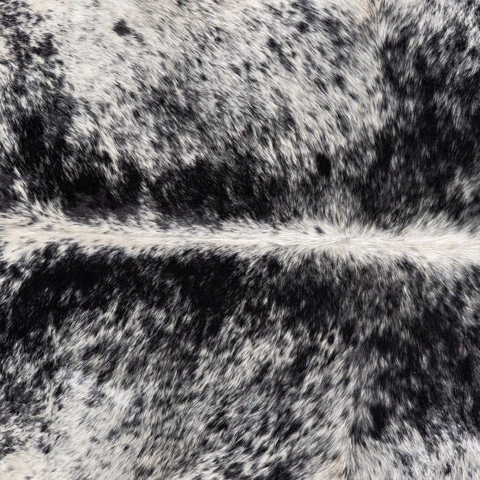 Brazilian Black Salt and Pepper Cowhide Rug Size 7'3" L x 6'5" W 5276