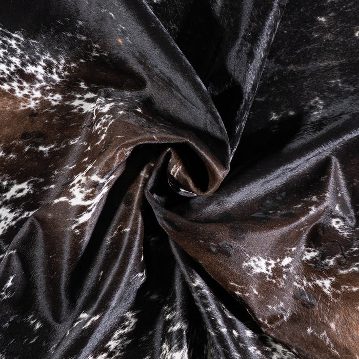 Brazilian Black Salt and Pepper Cowhide Rug Size 7'5" L x 6'4" W 5975