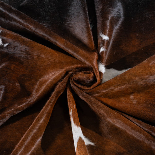 Chocolate and White Cowhide Rug Size 8'6" L x 7'4" W 6290