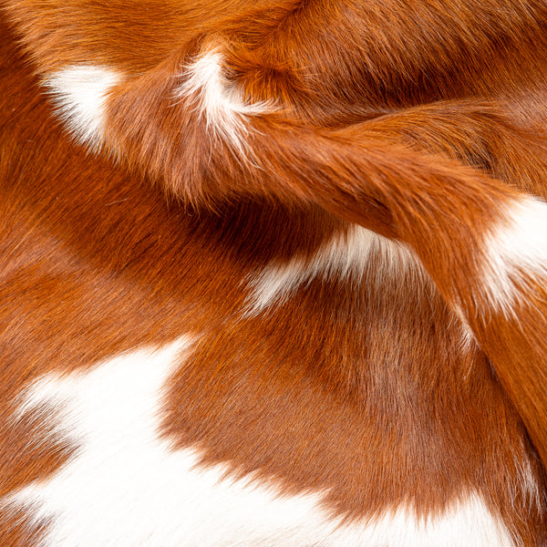 Brown And White Cowhide Rug Size 6'8'' L X 6'7'' W 4953 , Stain Resistant Fur | eCowhides