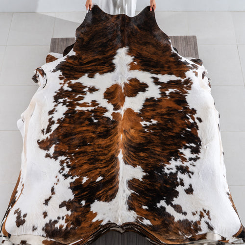 Tricolor Cowhide Rug Size 7'7" L x 6'6" W 4135