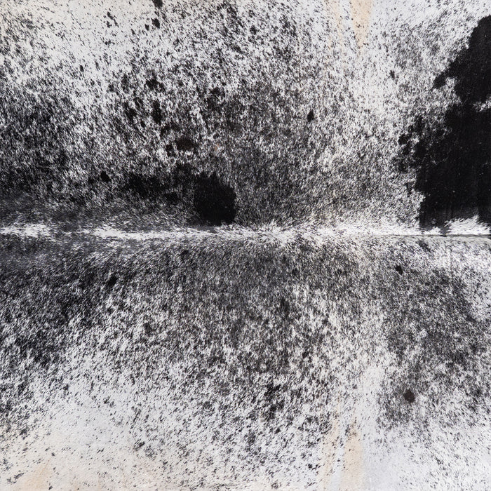 Brazilian Black Salt and Pepper Cowhide Rug Size 7'9" L x 7'1" W 5282