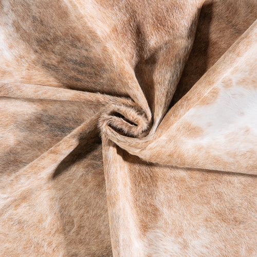 Brazilian Palomino and White Cowhide Rug Size 7'5" L x 6'11" W 5982