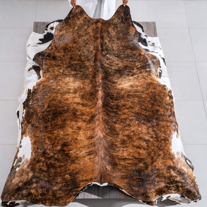 Brindle Cowhide Rug Size 7'11" L x 7'1" W 6491