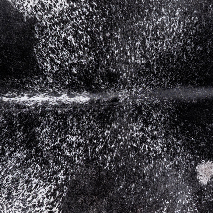 Brazilian Black Salt and Pepper Cowhide Rug Size 7'10" L x 6'11" W 5790