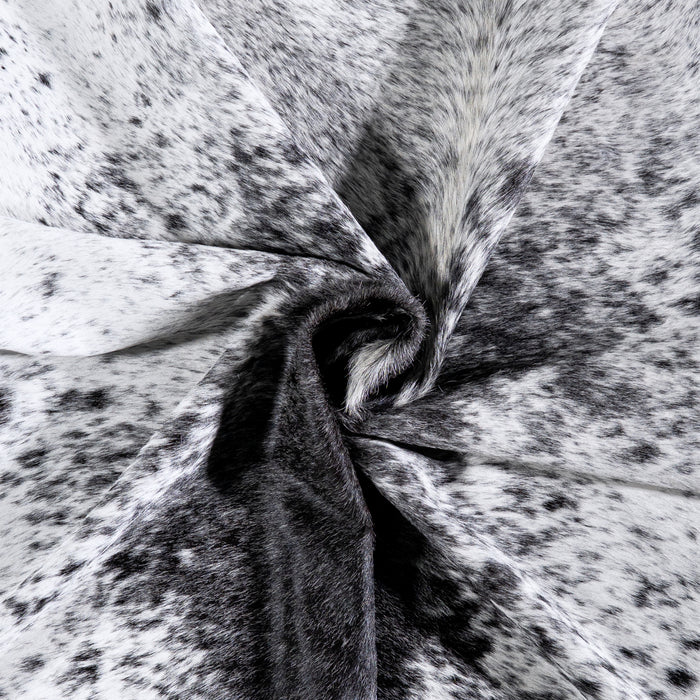 Brazilian Black Salt and Pepper Cowhide Rug Size 7'8" L x 6'5" W 5984