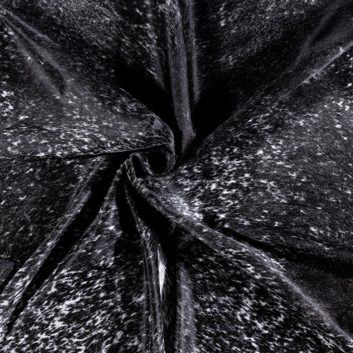 Brazilian Black Salt and Pepper Cowhide Rug Size 7'10" L x 6'11" W 5790