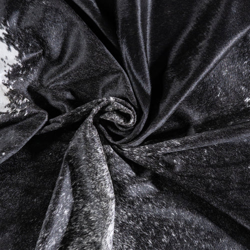 Brazilian Black Salt and Pepper Cowhide Rug Size 7'6" L x 6'5" W 5985