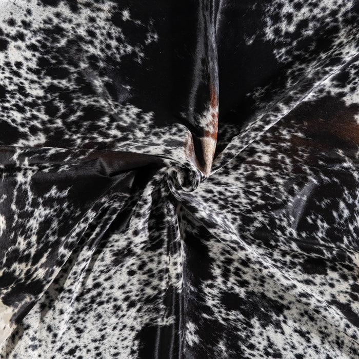 Brazilian Black Salt and Pepper Cowhide Rug Size 7'10" L x 7'1" W 5289