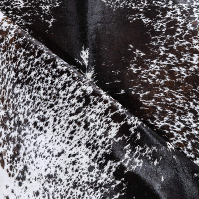 Black Salt and Pepper Cowhide Rug Size 7'5" L x 7'0" W 6493