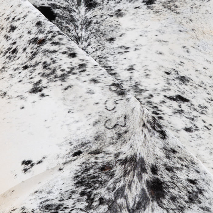 Black Salt and Pepper Cowhide Rug Size 7'8" L x 6'10" W 5496