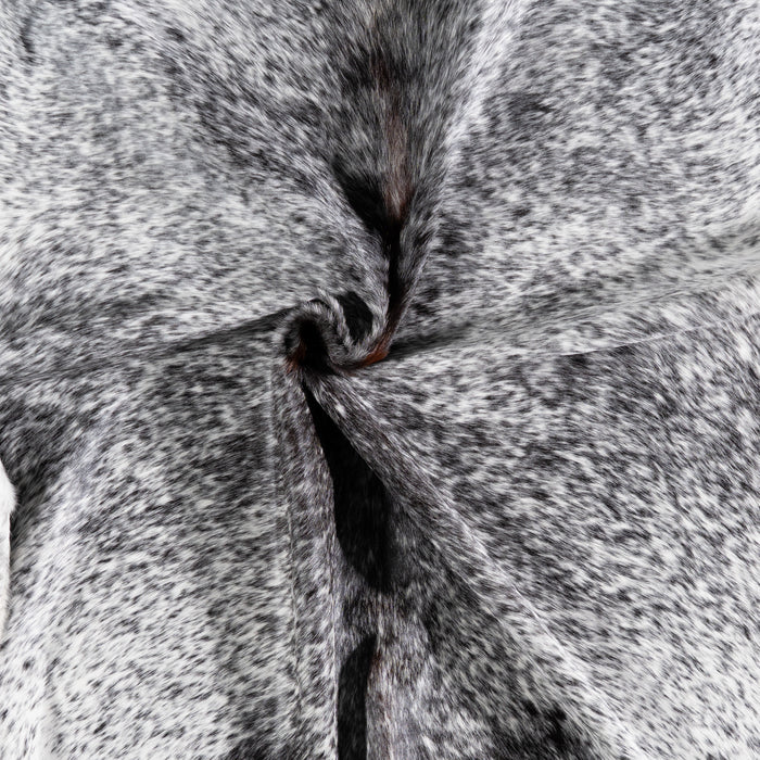 Brazilian Black Salt and Pepper Cowhide Rug Size 7'6" L x 6'3" W 5796