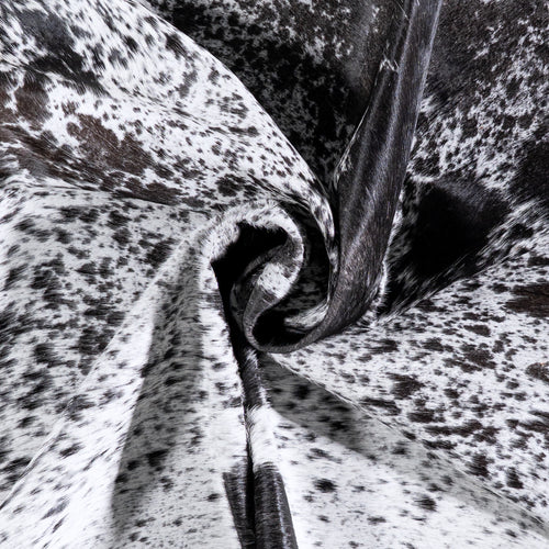 Brazilian Black Salt and Pepper Cowhide Rug Size 7'10" L x 7'1" W 5990