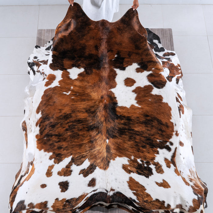 Tricolor Cowhide Rug Size 7'8" L x 6'2" W 6299