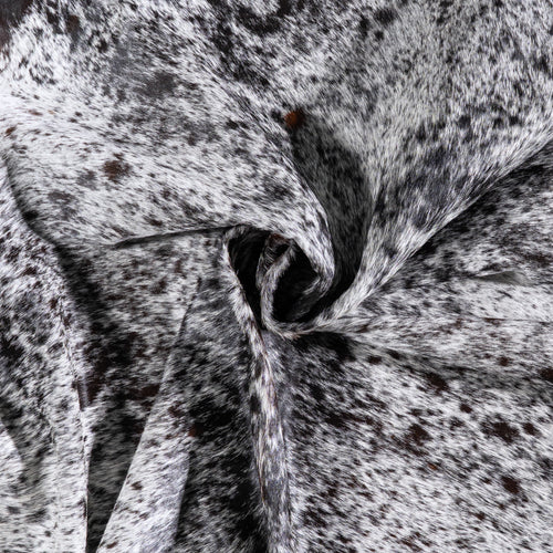 Brazilian Black Salt and Pepper Cowhide Rug Size 8'0" L x 7'0" W 5991