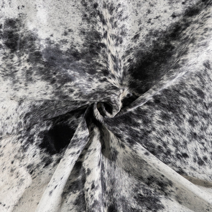 Brazilian Black Salt and Pepper Cowhide Rug Size 7'4" L x 6'9" W 5292