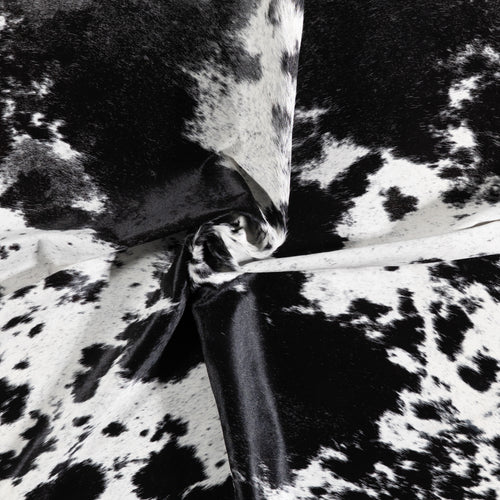 Brazilian Black Salt and Pepper Cowhide Rug Size 7'6" L x 6'5" W 5798