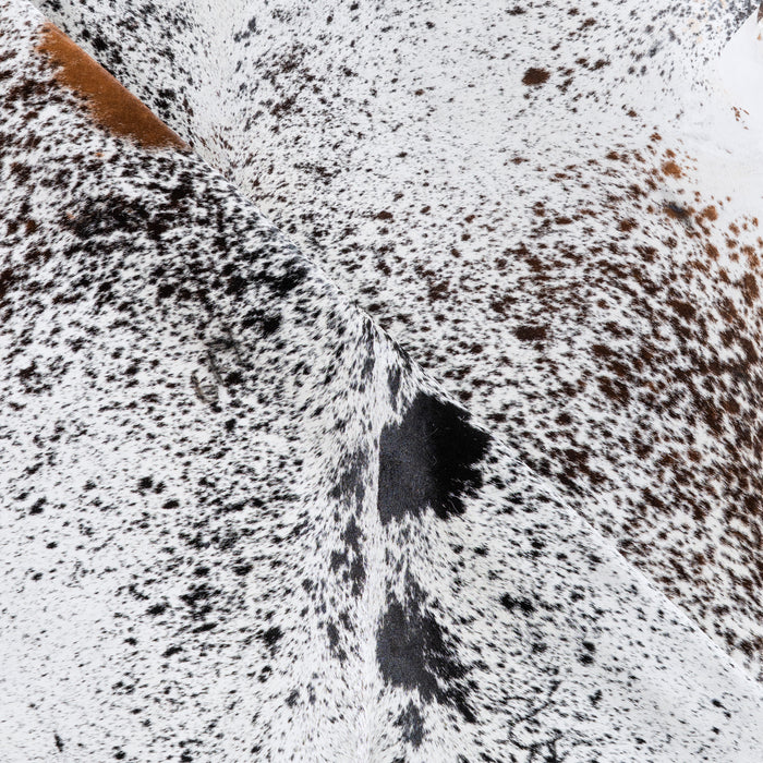 Black Salt and Pepper Cowhide Rug Size 7'3" L x 6'9" W 5498