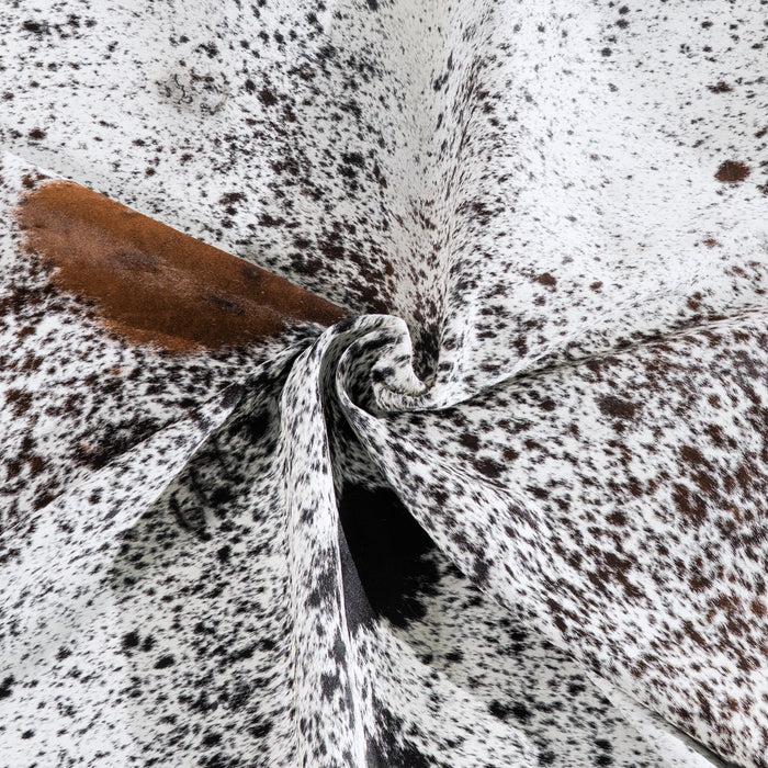 Black Salt and Pepper Cowhide Rug Size 7'3" L x 6'9" W 5498