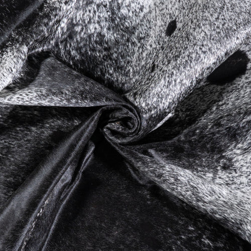 Brazilian Black Salt and Pepper Cowhide Rug Size 7'4" L x 7'1" W 5995