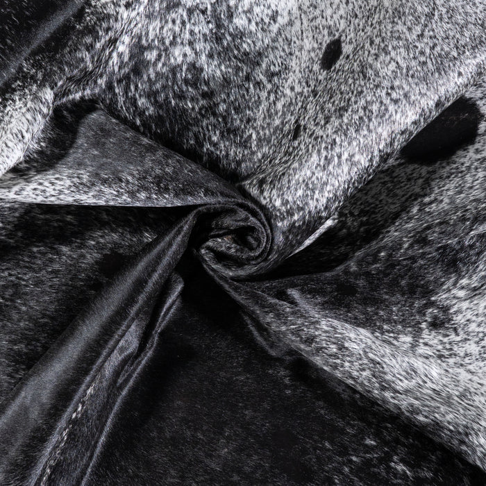 Brazilian Black Salt and Pepper Cowhide Rug Size 7'4" L x 7'1" W 5995