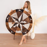 Texas Cowhide Star Round Rug Size 40 Inches S-42