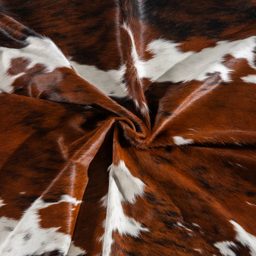 Tricolor Cowhide Rug Size 7'4" L x 6'10" W 4143