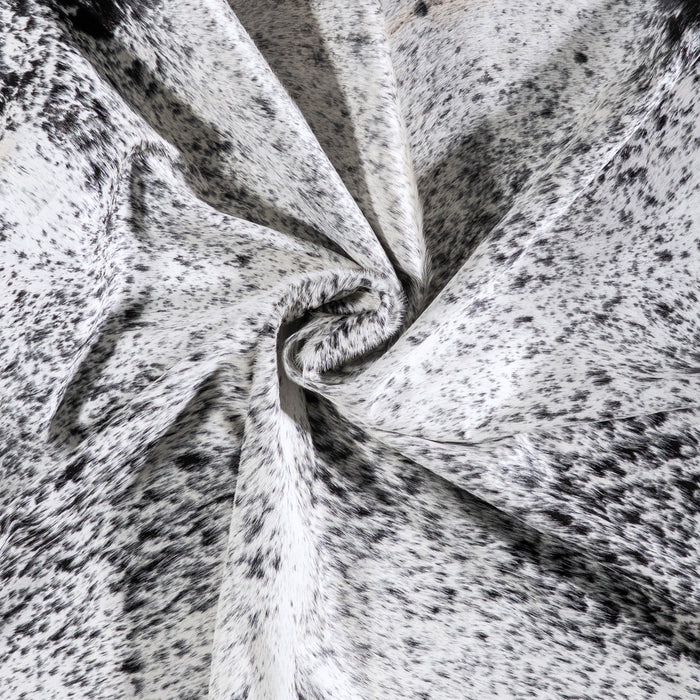 Brazilian Black Salt and Pepper Cowhide Rug Size 6'9" L x 6'0" W 5997