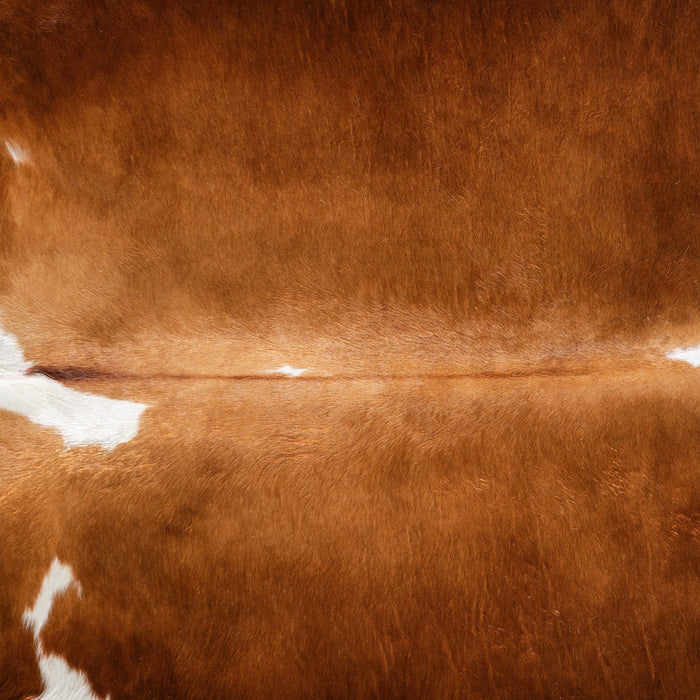 Brown and White Cowhide Rug Size 8'3" L x 7'5" W 4144