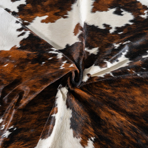Tricolor Cowhide Rug Size 7'9" L x 6'9" W 4156