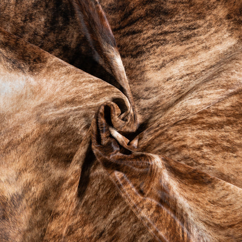 Brazilian Brindle Cowhide Rug Size 7'2" L x 5'6" W 3389