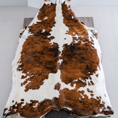 Tricolor Cowhide Rug Size 8'5" L x 8'0" W 4090