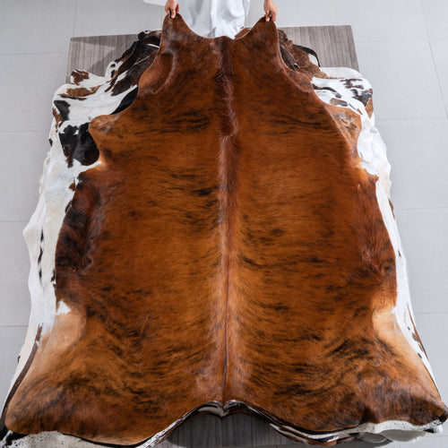 Brindle Cowhide Rug Size 7'1" L x 6'6" W 4092