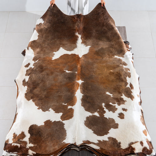 Tricolor Cowhide Rug Size 7'9" L x 7'2" W 4166