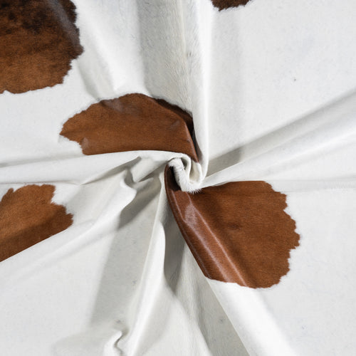 Brazilian Chocolate and White Cowhide Rug Size 7'6" L x 7'5" W 3762