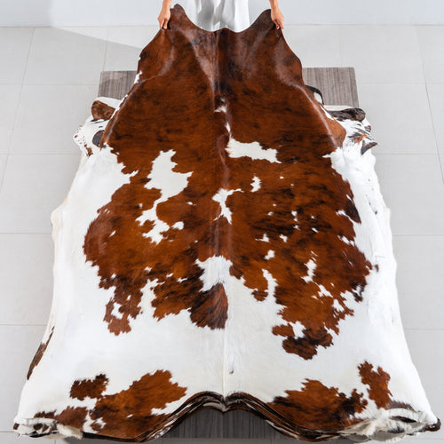 Tricolor Cowhide Rug Size 7'11" L x 6'11" W 4179