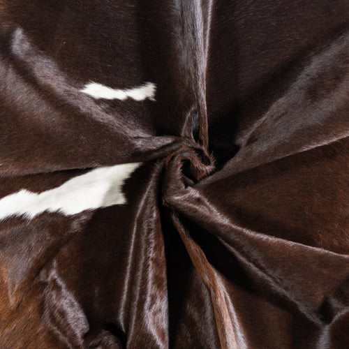 Brazilian Chocolate and White Cowhide Rug Size 7'4" L x 5'10" W 3770