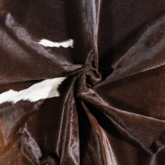 Brazilian Chocolate and White Cowhide Rug Size 7'4" L x 5'10" W 3770