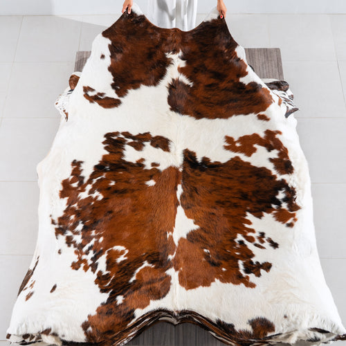 Tricolor Cowhide Rug Size 7'11" L x 7'5" W 4182