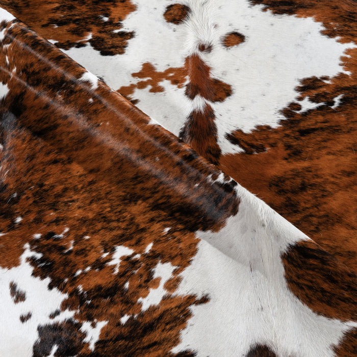 Tricolor Cowhide Rug Size 7'11" L x 7'1" W 4195