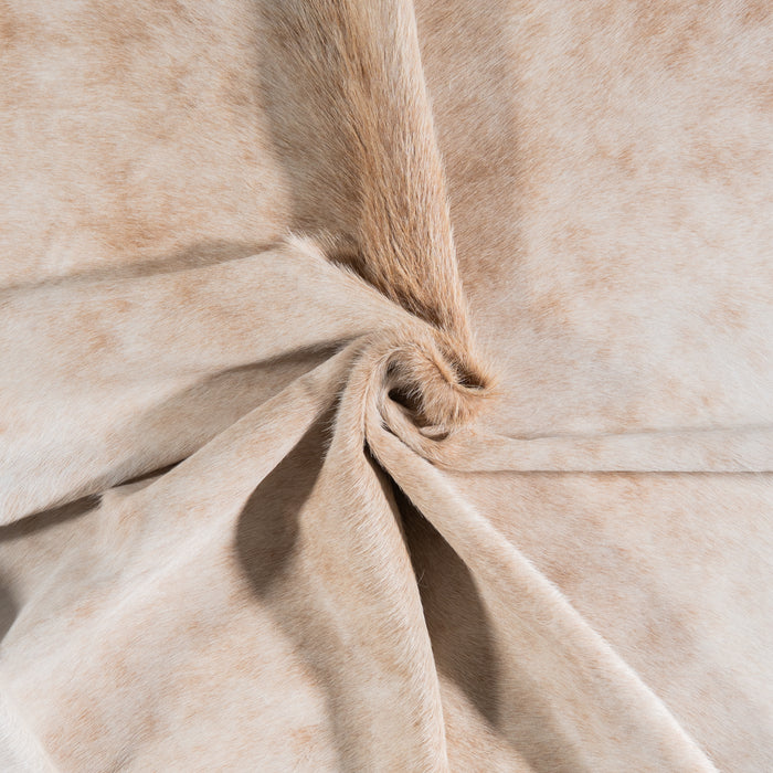 Brazilian Palomino and White Cowhide Rug Size 7'7" L x 6'10" W 3791