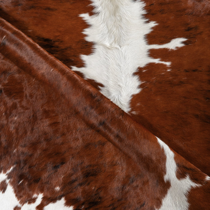 Tricolor Brindle Mix Cowhide Rug Size 7'6" L x 7'8" W 4199