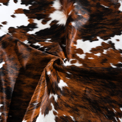 Tricolor Cowhide Rug Size 7'0" L x 6'7" W 4201